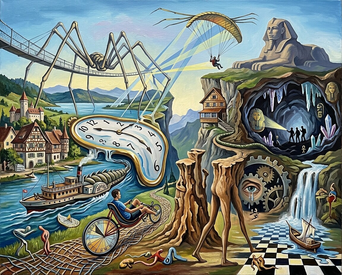 Schweiz 2025 im Stil von Dalí